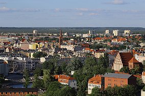 Bydgosz - panorama miasta  widok z wieży ciśnień : bydgoszcz, panorama