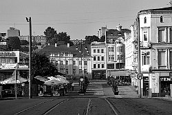 ulica Mostowa  widok w kierunku Starego Rynku : bydgoszcz, kaskada, stary rynek