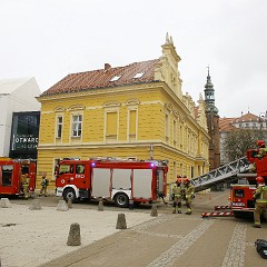 Ćwiczenia w Muzeum Okręgowym im. Leona Wyczółkowskiego w Bydgoszczy  z udziałem zastępów Jednostki Ratowniczo-Gaśniczej nr 1 w Bydgoszczy