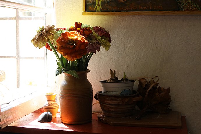 martwa natura  scenka zastana : wazon, kwiaty, martwa, natura, okno