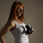 fotografka...  z aparatem Praktica LTL3 : Praktica LTL3, aparat, modelka