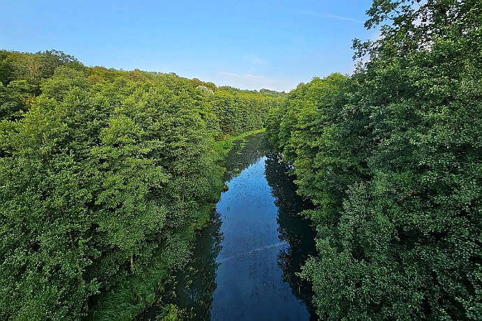 widok z mostu kolejki wąskotorowej w Koronowie